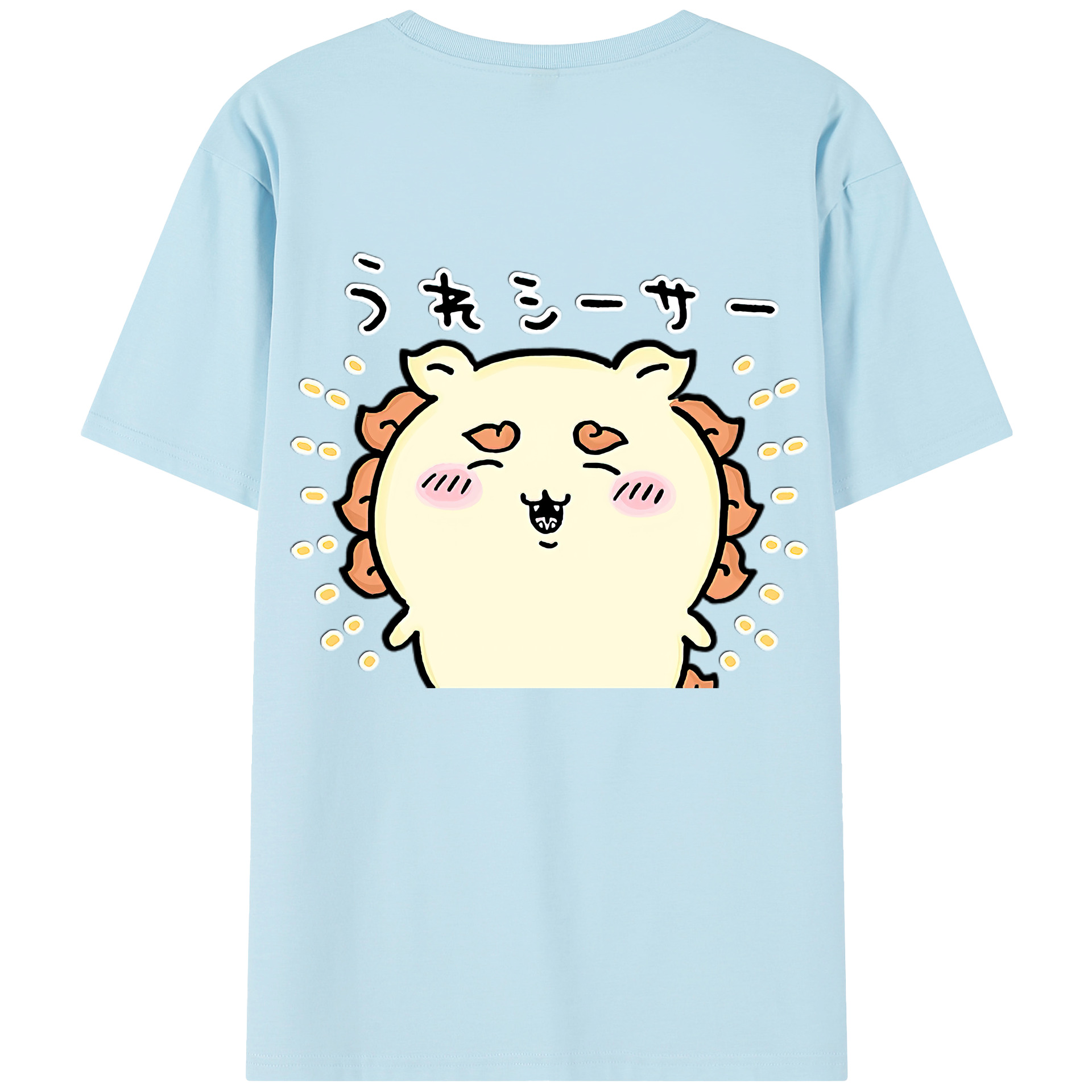 （画像用） ちいかわ シーサー Chii-kawa Shisa 綿100％半袖Tシャツ（背面プリント）